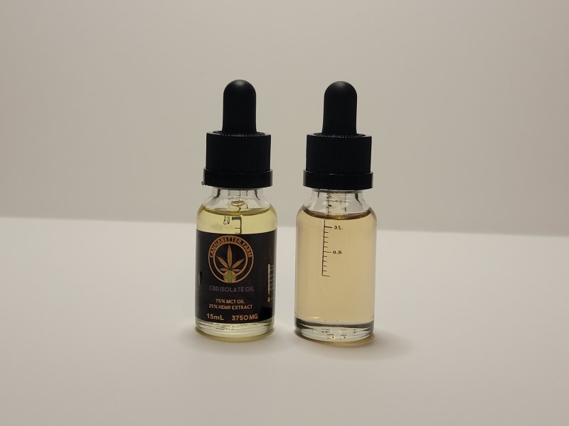 CannaBetter.Farm Ltd. Co This is the 15ml size of our Pure CBD Isolate Oil. Each bottle contains 3.75 grams of the base concentrate, or 3,750mg.