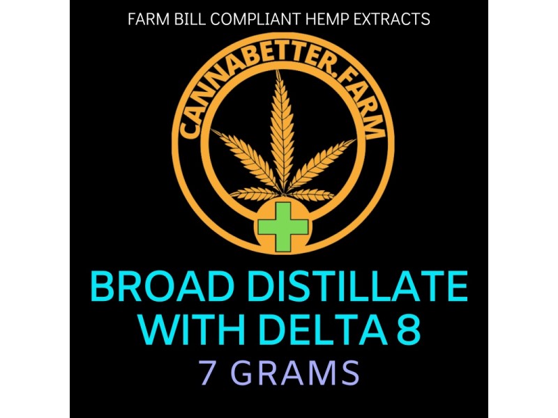 Label for CannaBetter.Farm Ltd. Co Delta-8 THC Extract with Broad Spectrum CBD Distillate Extract 7g