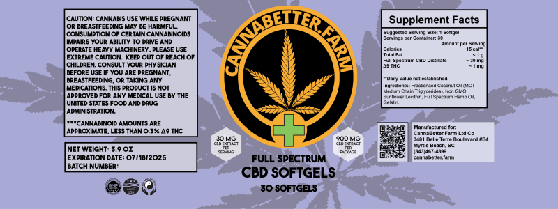 Full Spectrum CBD Hemp Extract SoftGels – 30