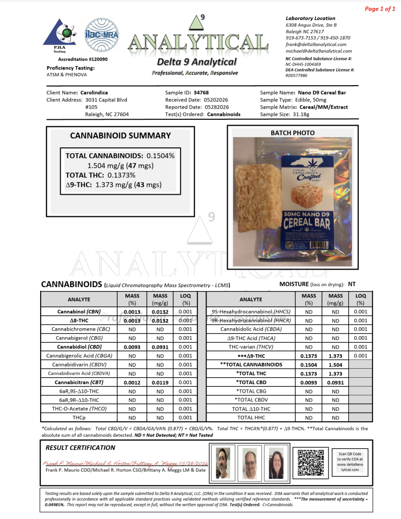 Delta-9 Cereal Bars